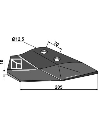 Aileron de rechange - droit