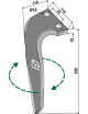 Dent pour herses rotatives, modèle droit