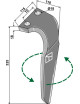 Dent pour herses rotatives, modèle gauche