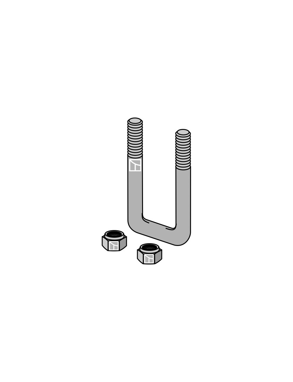 Boulon étrier pour cadre 80 x 120