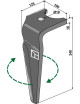 Dent pour herses rotatives, modèle droit