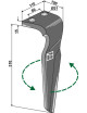 Dent pour herses rotatives, modèle gauche