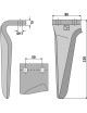 Dent pour herses rotatives, modèle droit