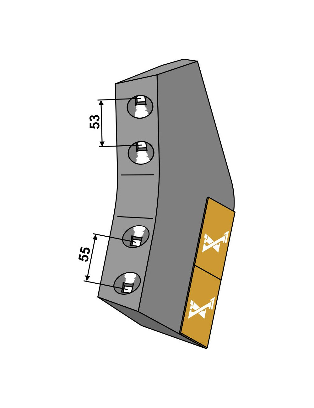 Aileron à soc long - Carbure - droite