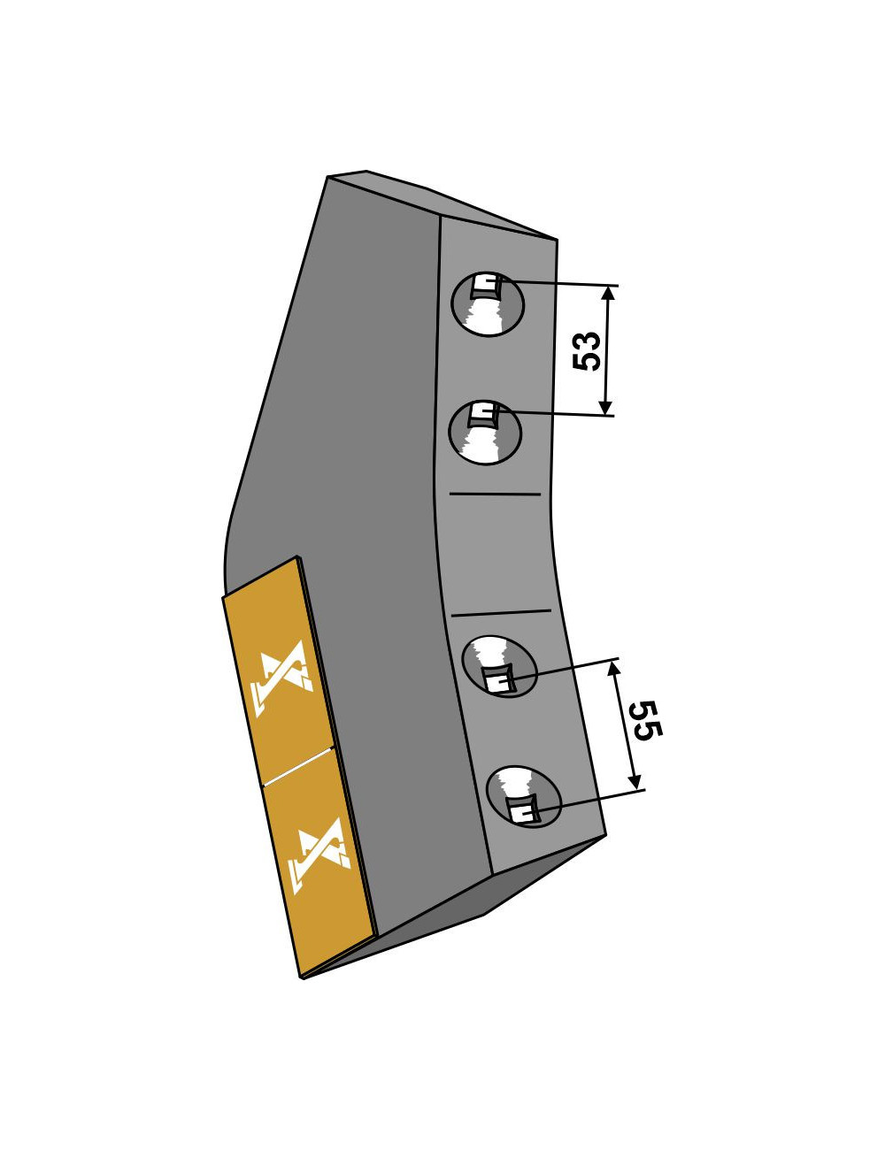 Aileron à soc long - Carbure - gauche