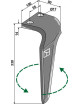 Dent pour herses rotatives, modèle gauche
