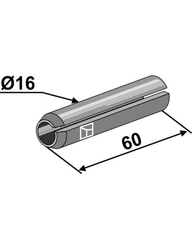Goupille mecanindus Ø16x60