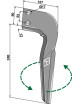 Dent pour herses rotatives, modèle gauche