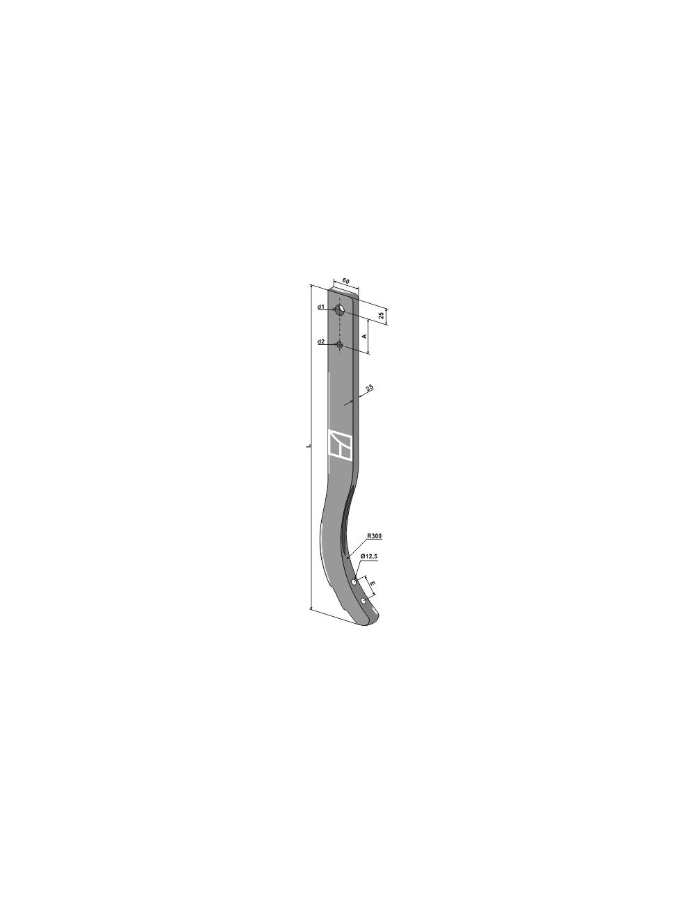 Dent de cultivateur - 740mm