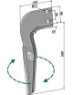 Dent pour herses rotatives, modèle droit