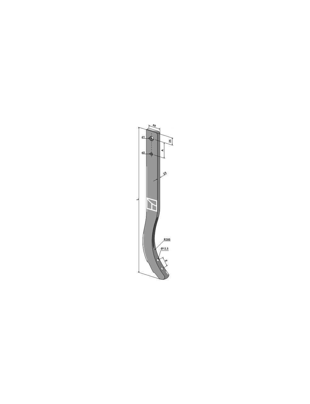 Dent de cultivateur - 750mm