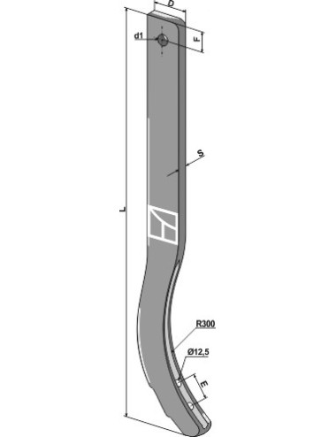 Dent de cultivateur  - 810mm