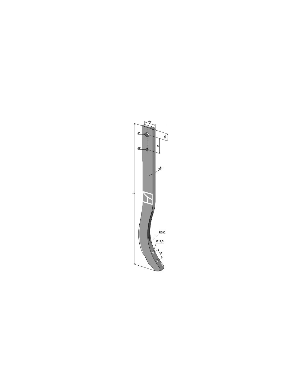 Dent de cultivateur - 820mm
