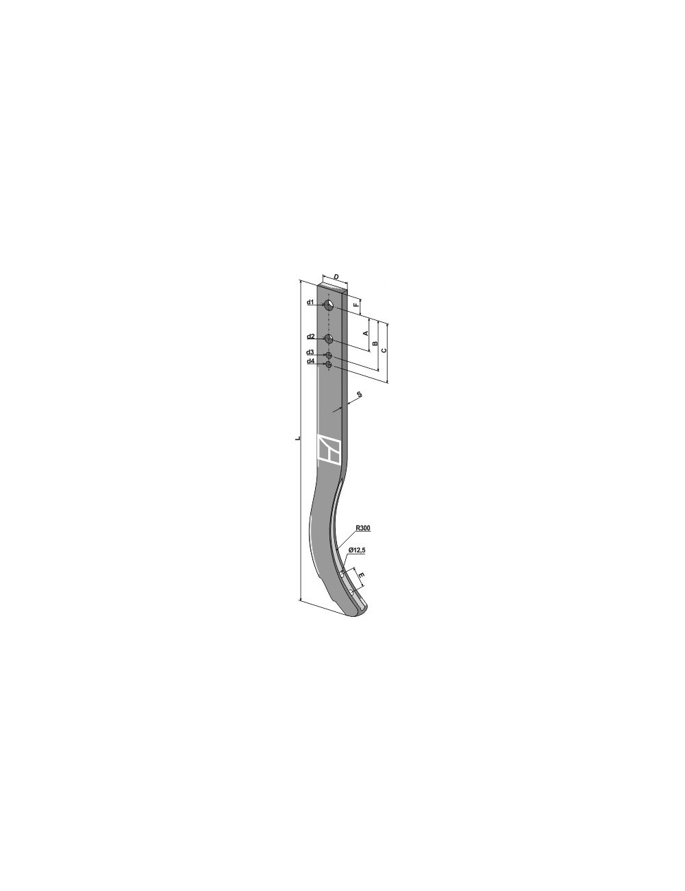 Dent de cultivateur - 880mm