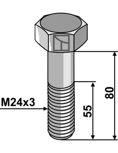 Boulon M24x3 - 8.8