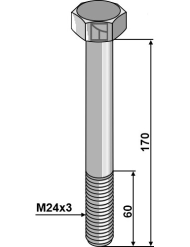 Boulon M24x3 - 8.8