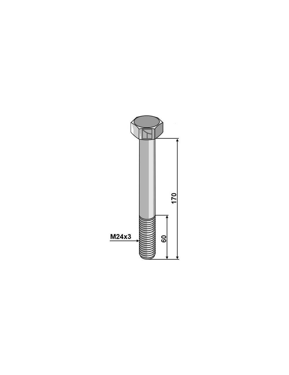 Boulon M24x3 - 8.8