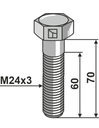 Boulon M24x3 - 8.8