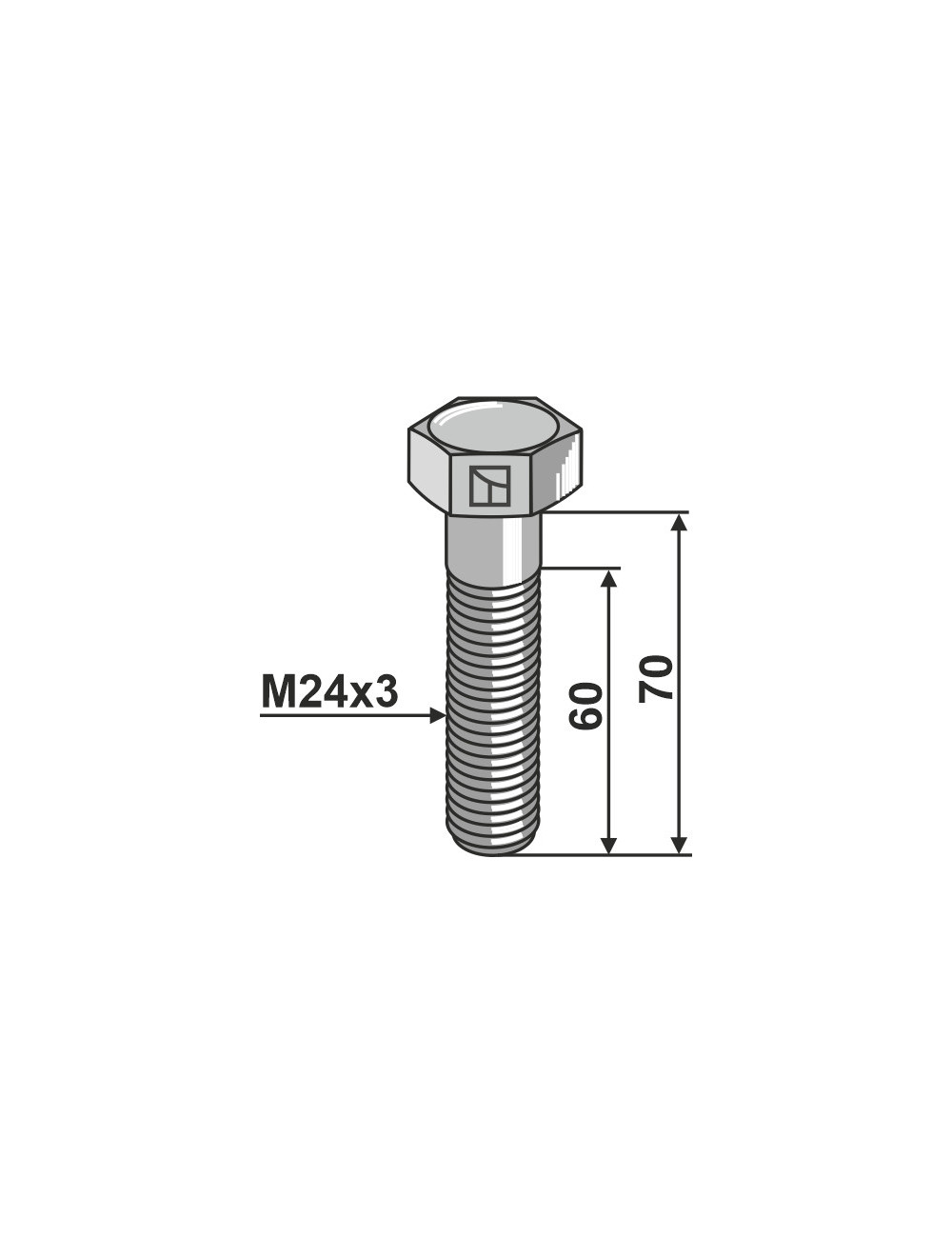 Boulon M24x3 - 8.8