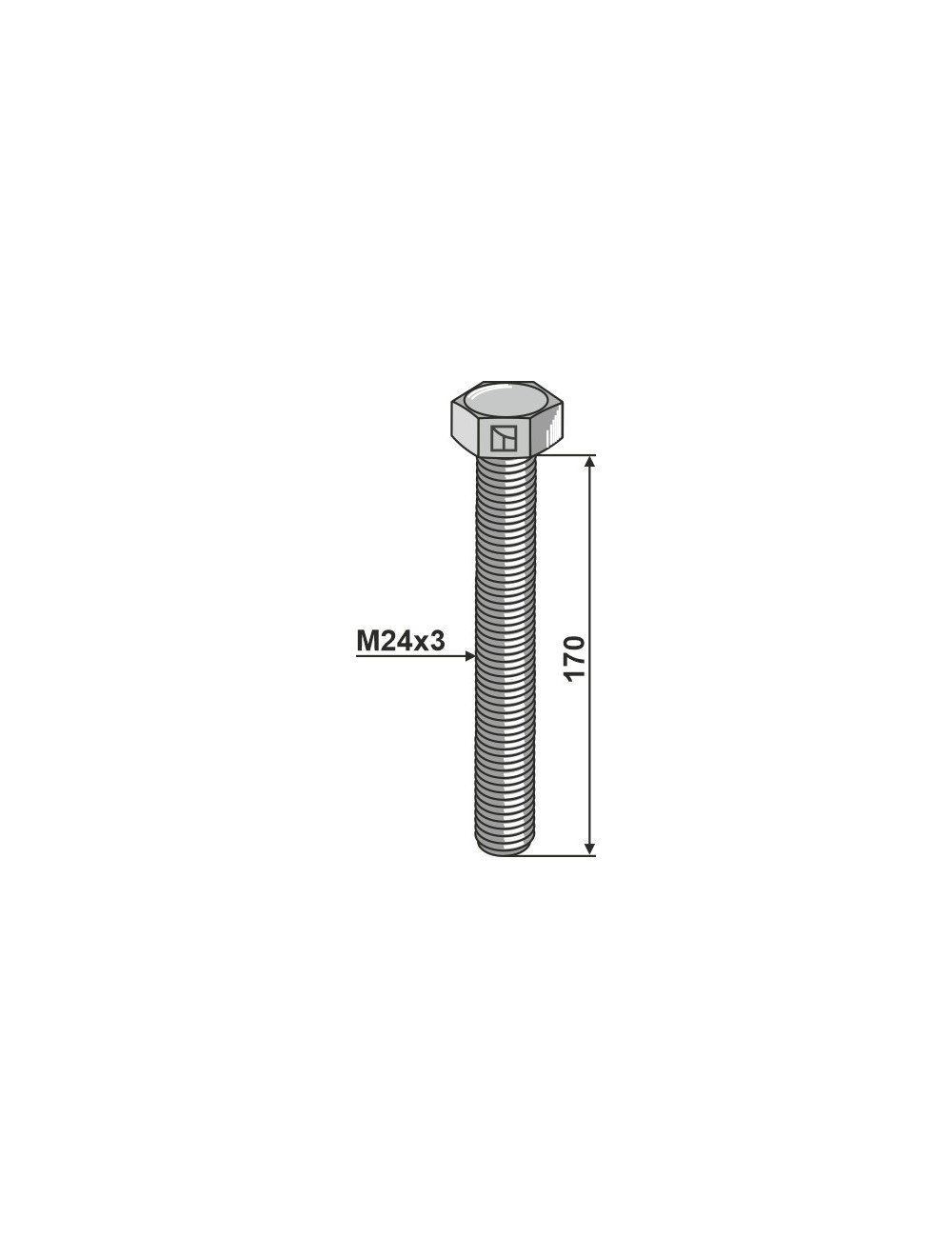 Boulon M24x3 - 8.8