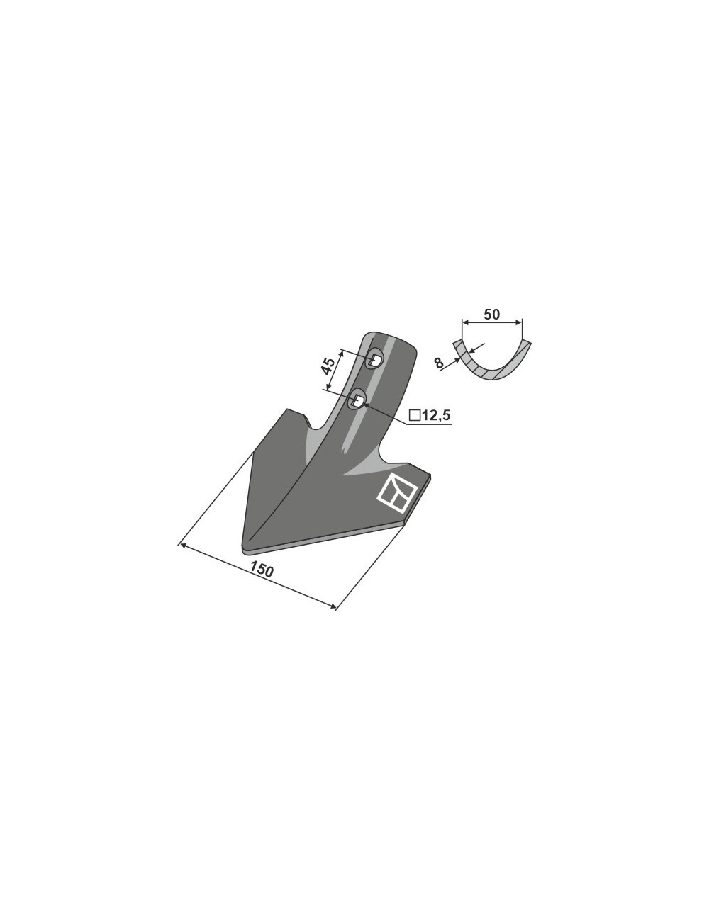 Soc triangulaire 150mm