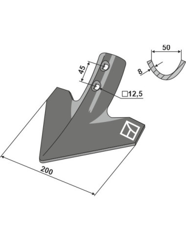 Soc triangulaire 200mm