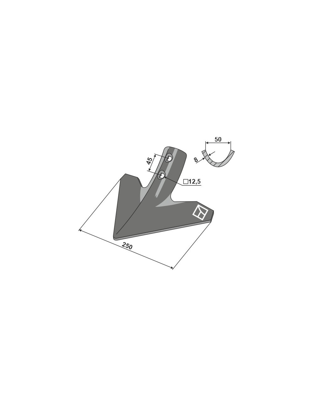 Soc triangulaire 250mm
