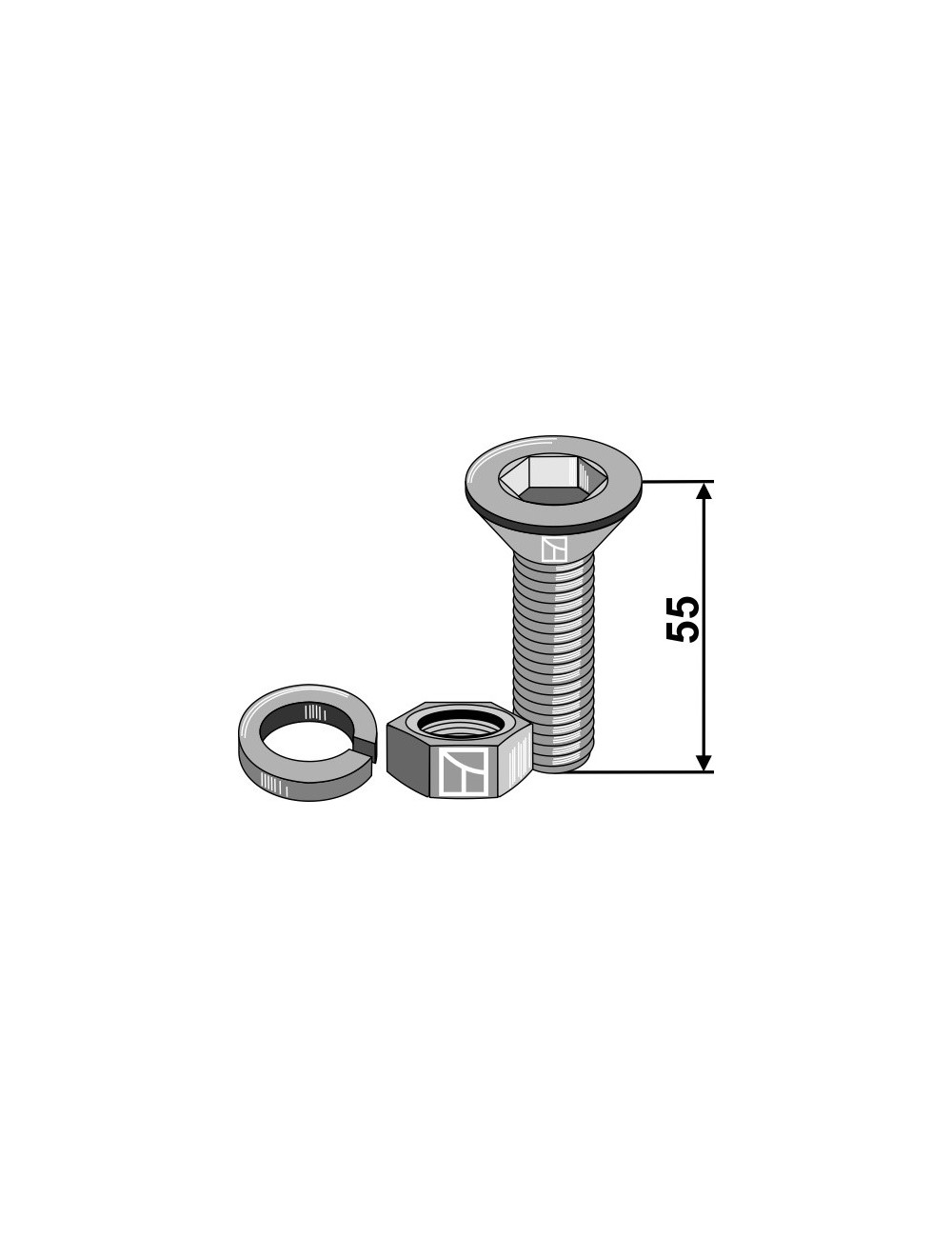 Boulon à 6 pans creux M12x1,75