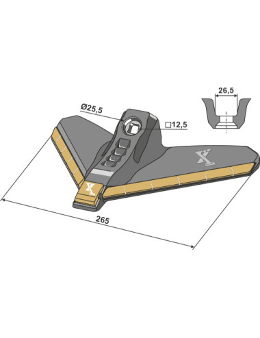 Soc triangulaire 265mm -...