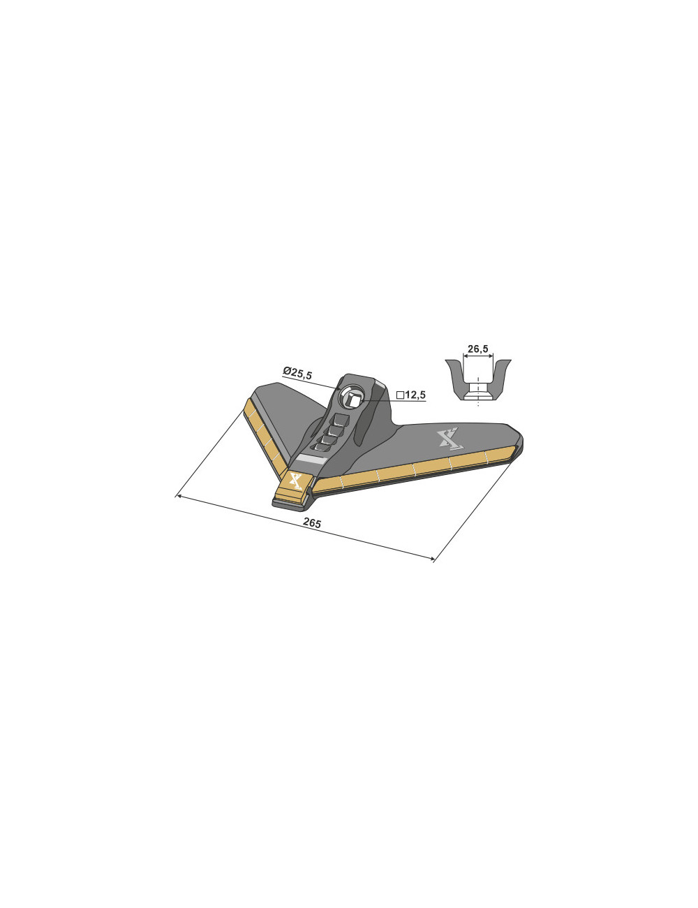 Soc triangulaire 265mm - Carbure