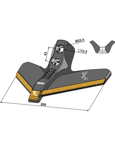 Soc triangulaire 260mm -...