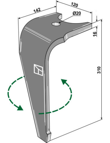 Dent pour herses rotatives,...