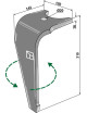 Dent pour herses rotatives, modèle gauche