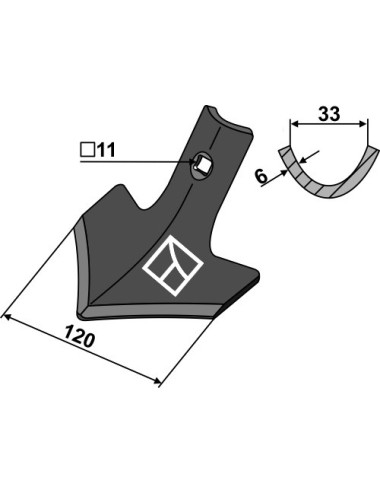 Soc triangulaire 120mm