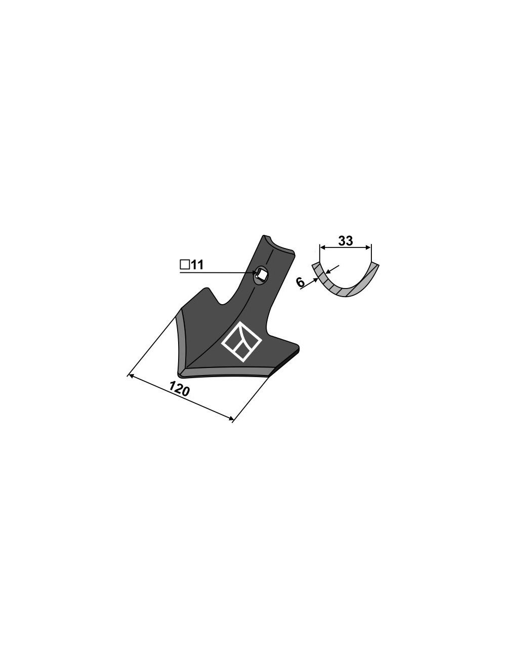 Soc triangulaire 120mm