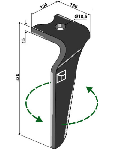 Dent pour herses rotatives,...