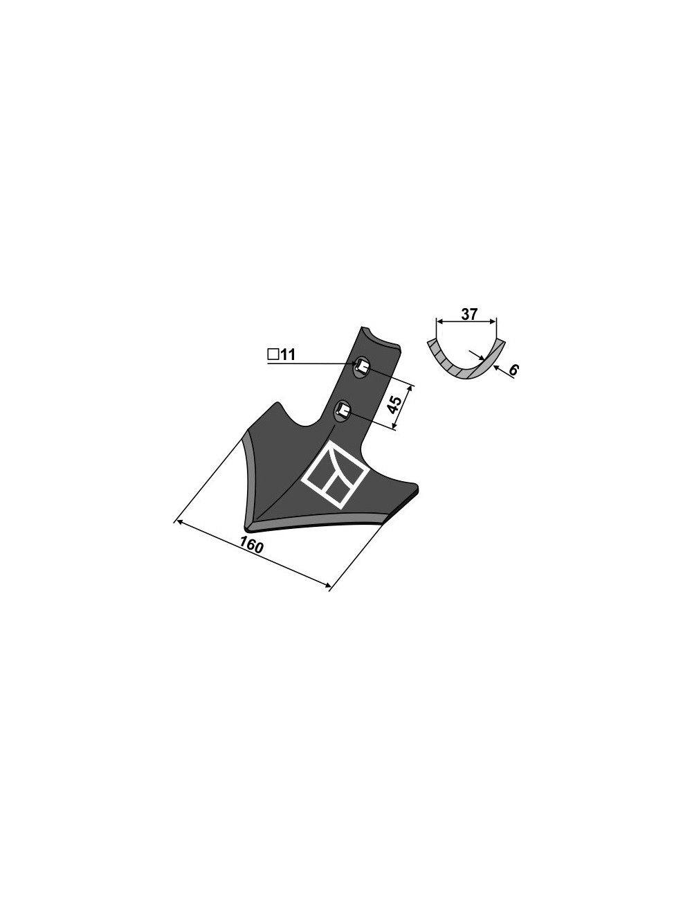 Soc triangulaire 160mm