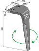 Dent pour herses rotatives, modèle droit