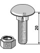 Boulon à tête bombée avec écrou à freinage interne adaptable M8 x 1,25 - 8.8