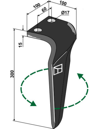 Dent pour herses rotatives,...