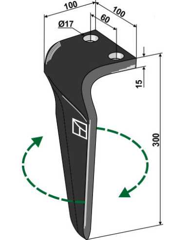 Dent pour herses rotatives,...
