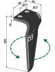 Dent pour herses rotatives, modèle gauche