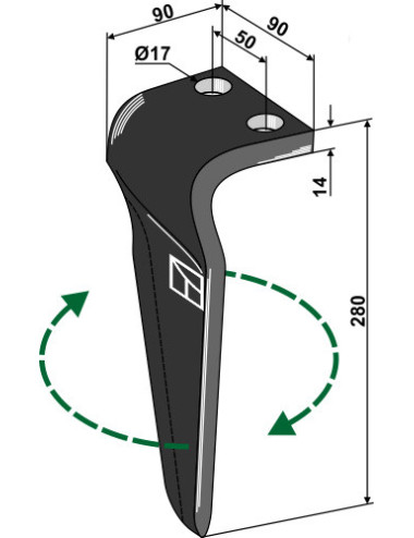 Dent pour herses rotatives,...