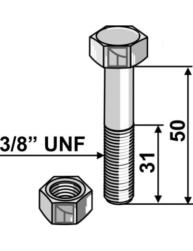 Boulon 7/16'' UNF