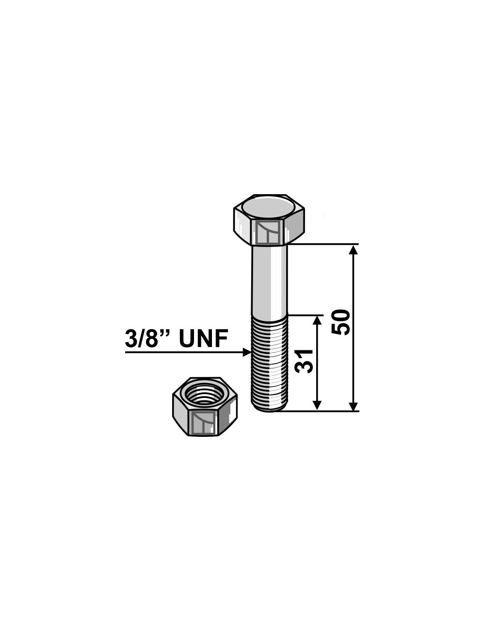 Boulon 7/16'' UNF