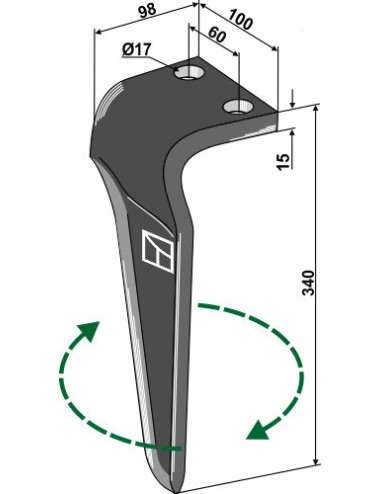 Dent pour herses rotatives,...