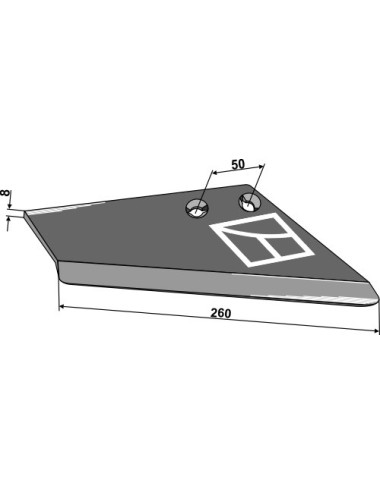 Aileron de rechange pour soc à ailette, droit