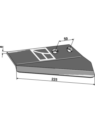 Aileron de rechange pour soc à ailette, droit