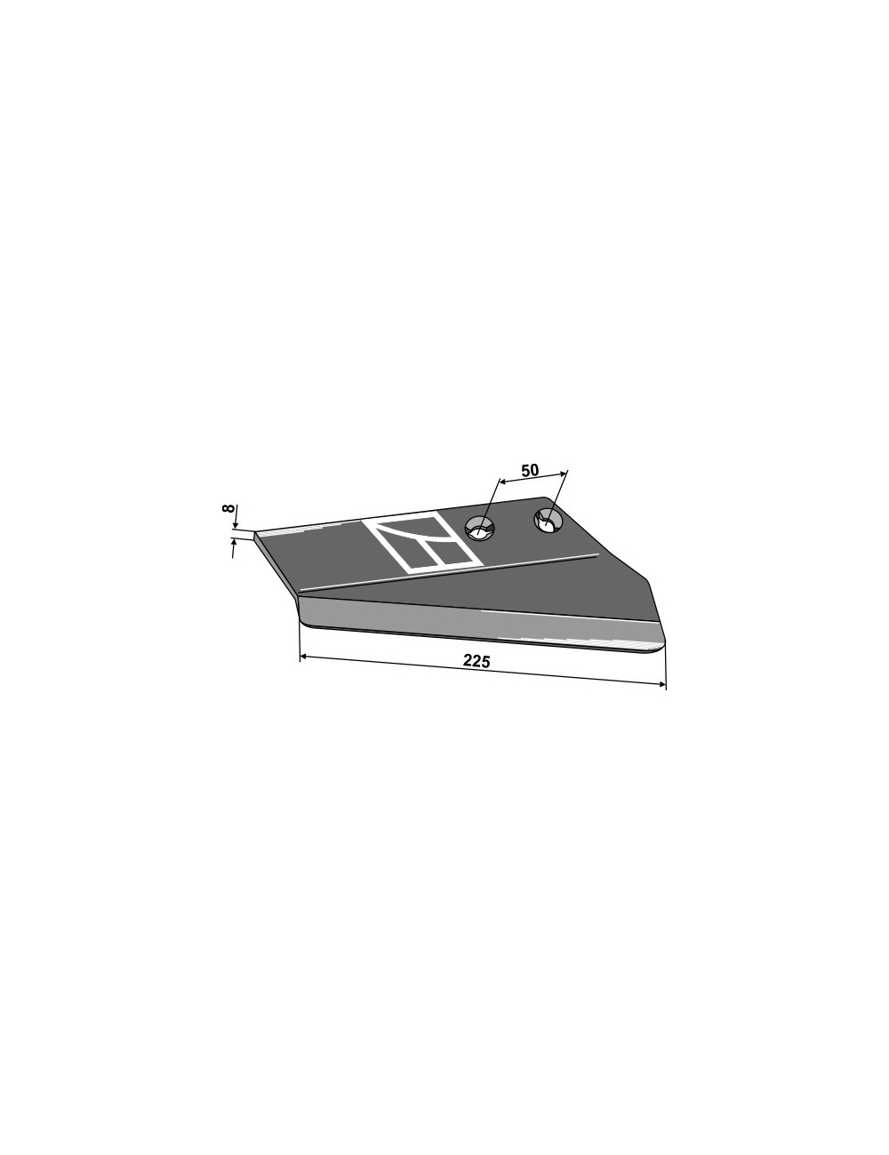 Aileron de rechange pour soc à ailette, droit