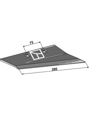 Aileron de rechange pour soc à ailette, droit